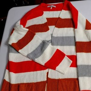 Womens color block cardigan sweater